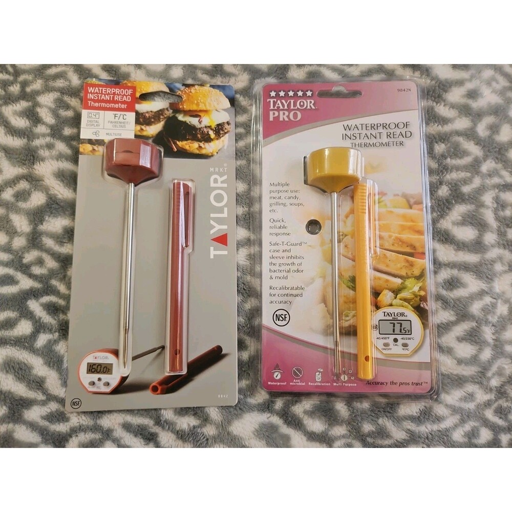Lot of 2 Taylor Waterproof Digital Instant Read Pocket Thermometers - New Sealed